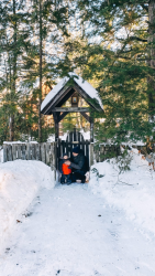Калитка и о. Анатолий с Димитрием