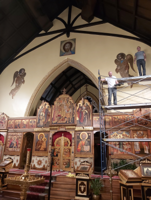 Покраска восточной стены